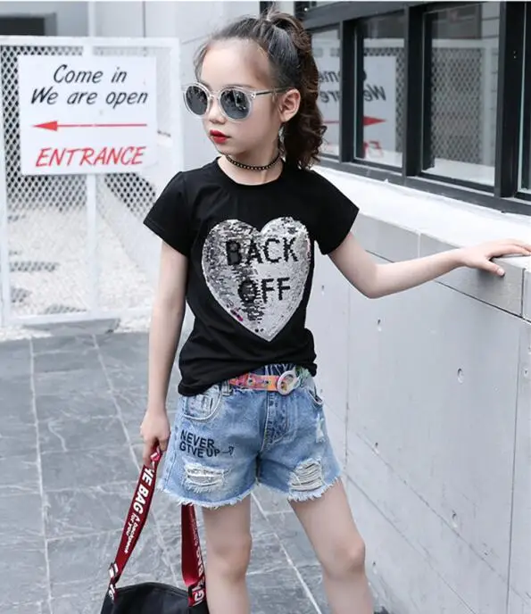 Лето 2021 детская одежда шорты для девочек повседневные джинсовые с дырками