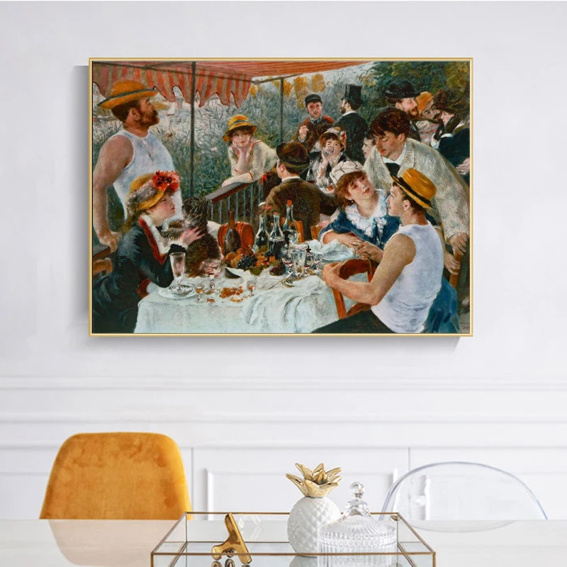 

Pierre Auguste Renoir The Bathers Lunch Famous Canvas Painting Prints on Wall Art Pictures for Living Room Home Decor Cuadros