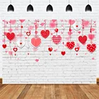 Фон для фотосъемки на День Св. Валентина, кирпичная стена, красное сердце, фон для свадебной фотосъемки новорожденных