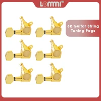 lommi 6 in line sealed electric guitar string tuning pegs keys machine heads 6r tuners set for st tl style guitar golden plated