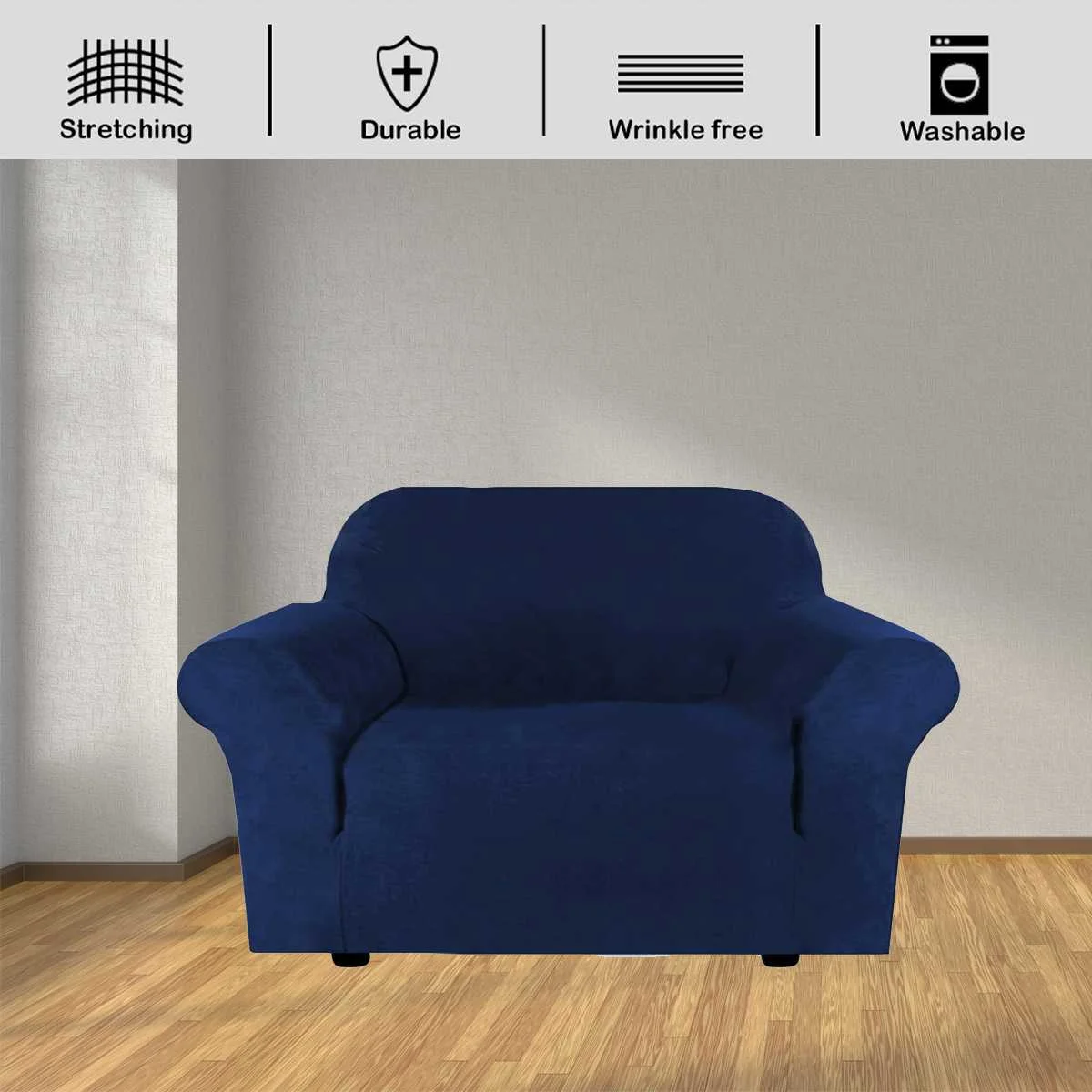 

2-seater Velvet Plush Sofa Cover for Living Room Sectional Couch Cover Elastic Case Sofa Slipcover Stretch Recliner Chair Covers