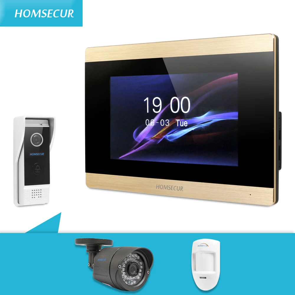 HOMSECUR 7 &quotСвободные Руки Видеодомофон Система + Монитор с Сенсорным Экраном BC031 B