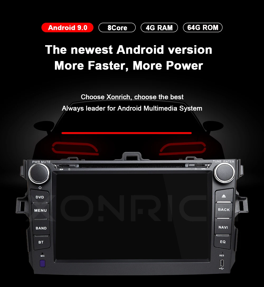 2Din android 9 автомобильный Радио мультимедийный плеер для Toyota Corolla E140/150 2007 2008 2009 2010 20112012GPS Naviagtion стерео ips DSP