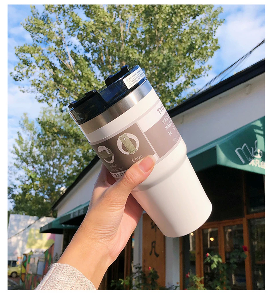 

Double-layer Car Car Tumbler 20oz/30oz Stainless Steel with Straw to Keep Low Temperature Vacuum Insulation Travel Accompanying