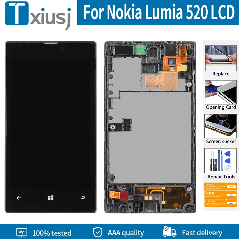 4 0 &quotОригинальный ЖК-дисплей для Nokia Lumia 520 RM-914 сенсорный экран дигитайзер Замена