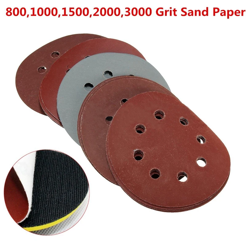 

25 Pcs 5 800 1000 1500 2000 3000 Grit Mixed Sanding Disc Hook Loop Sander Paper