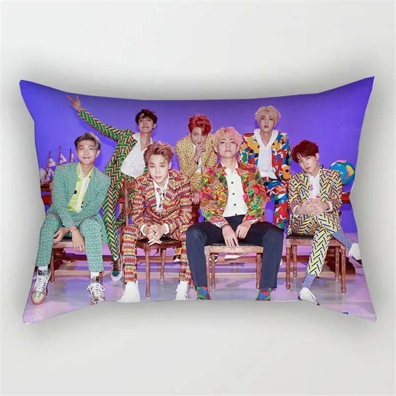 

Kpop Star Bangtan Boys Print Plain Pillowcase Cover Chair Seat JK SUGA JINMIN JIN V Print Square Pillow Cover Case Cushion Home