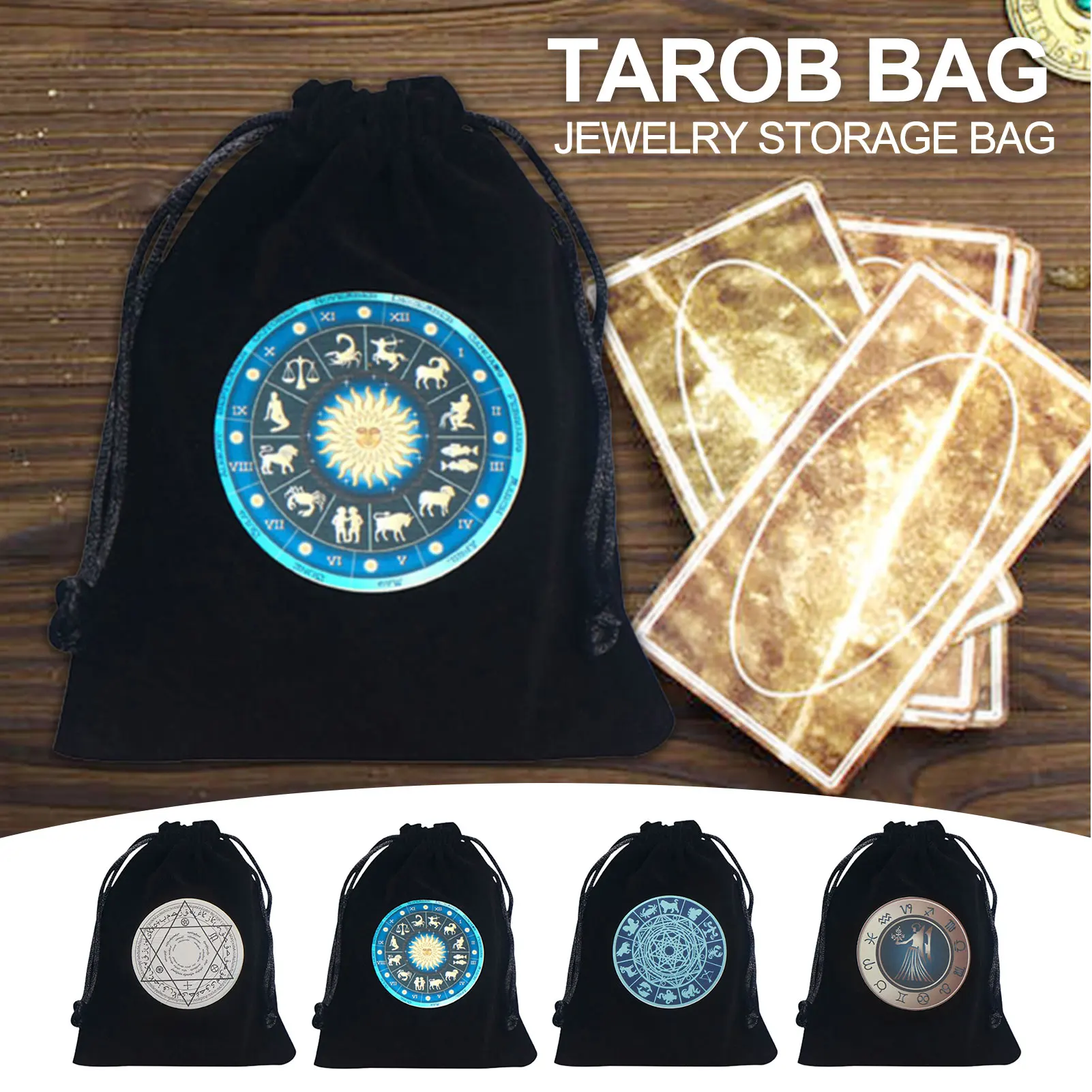 

Velvet Bag Tarots Cards Storage Bag Mystical Magic Divination Rune Bag Board Game Dice Drawstring Bag