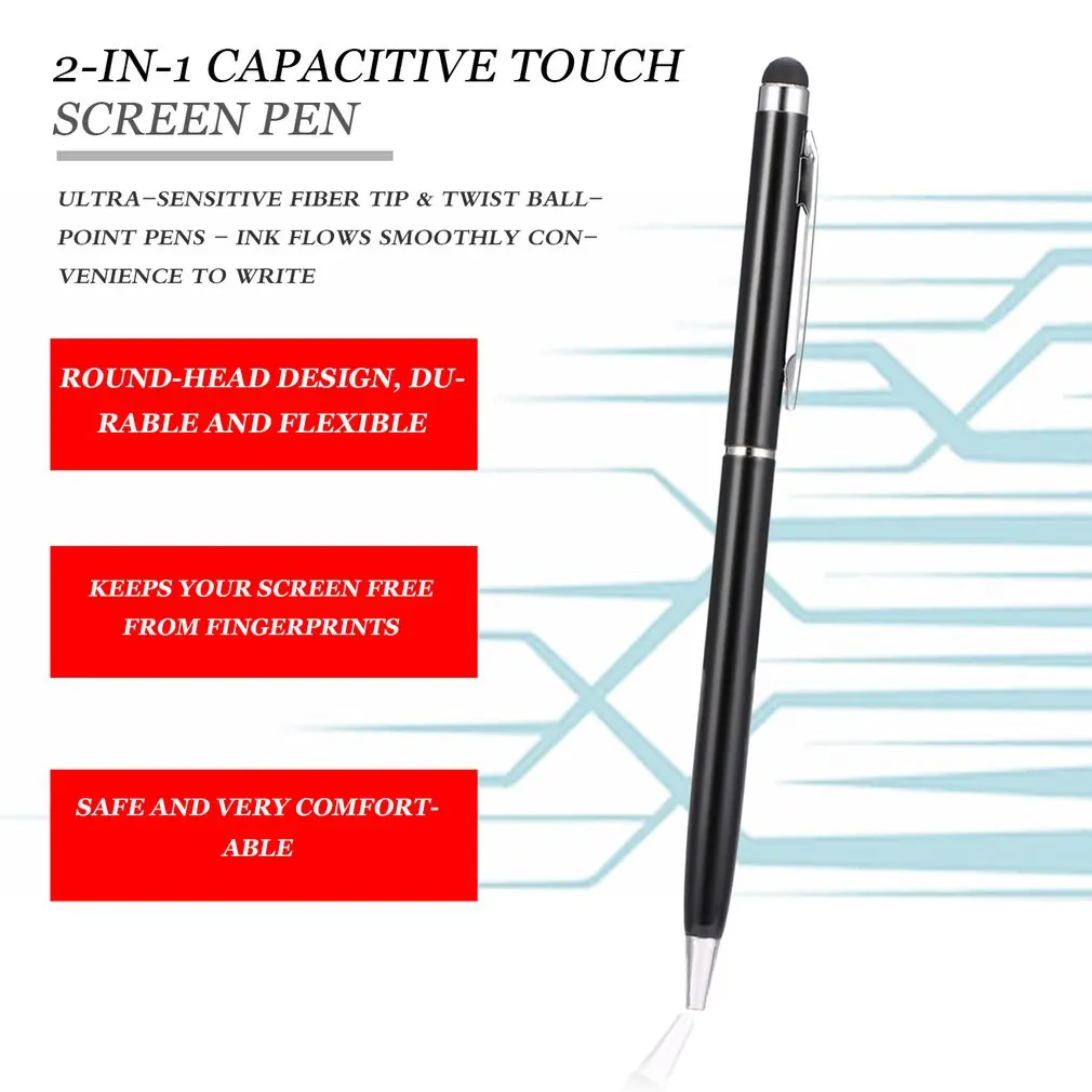 

2 in 1 Capacitive Touch Screen Stylus Tablet PC Universal Touch Pen For Android IPhone Smart Pen Accessories