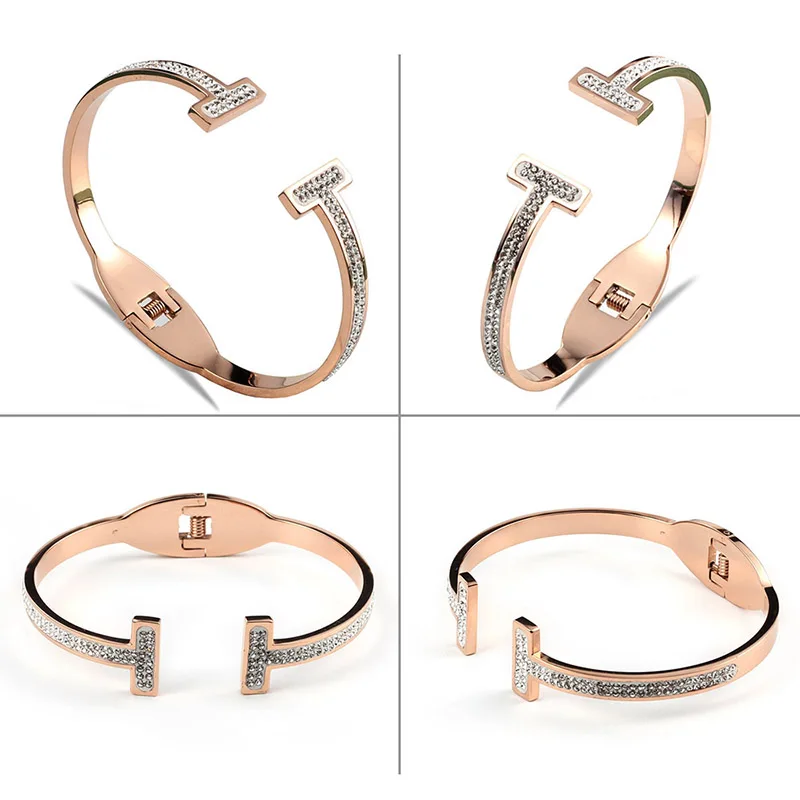 URSJEWELRY розовый золотой браслет на запястье браслеты для женщин сделаны из нержавеющей стали 316L гипоаллергенные римские ювелирные изделия с цифрами