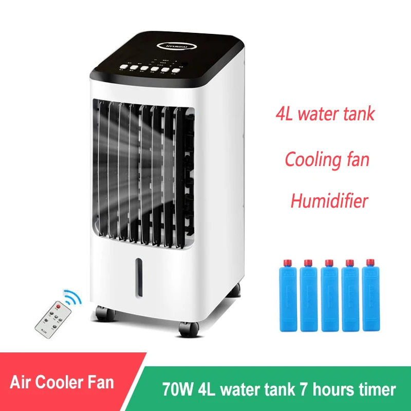 220V Home Air Conditioner Fan Humidifier Powerful Cooling Air Conditioner Wind 4L Water Tank + 5 Pcs Ice Crystal