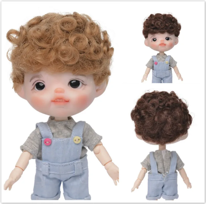 

Aidolla 1/8 BJD&Kurhn doll wigs soft fiber Bob Hair reborn baby for 14-15cm diameter doll mini hair comb for doll Freeshipping