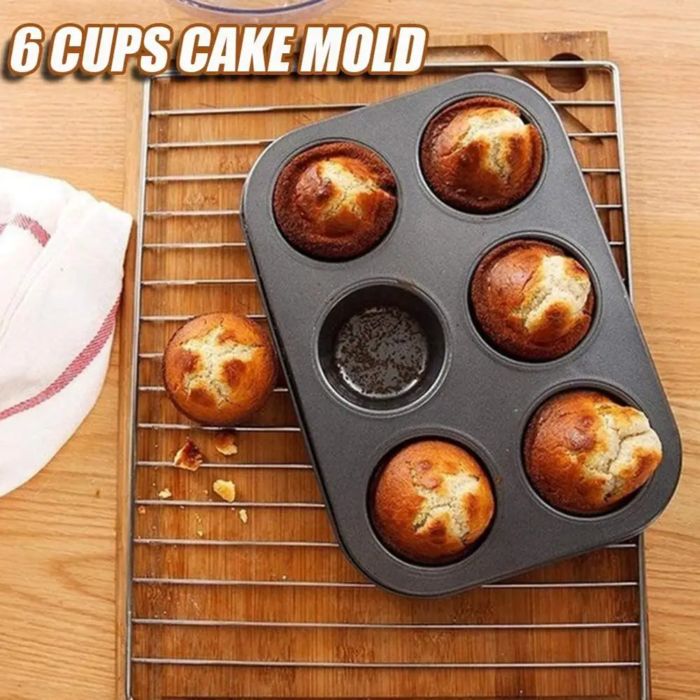 

Hot 6-Cup Non-Stick Cake Mold Baking Cupcake Tray Pan Kitchen DIY Bakeware Tool