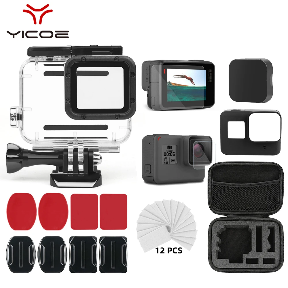 Для Gopro Hero 7/6/5 аксессуары для спортивной экшн-камеры подводный водонепроницаемый