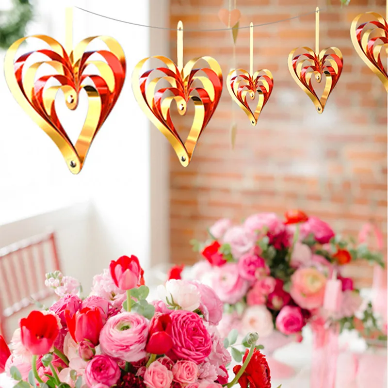 4 шт. украшение для свадьбы любящее сердце потолочная подвесная гирлянда дом