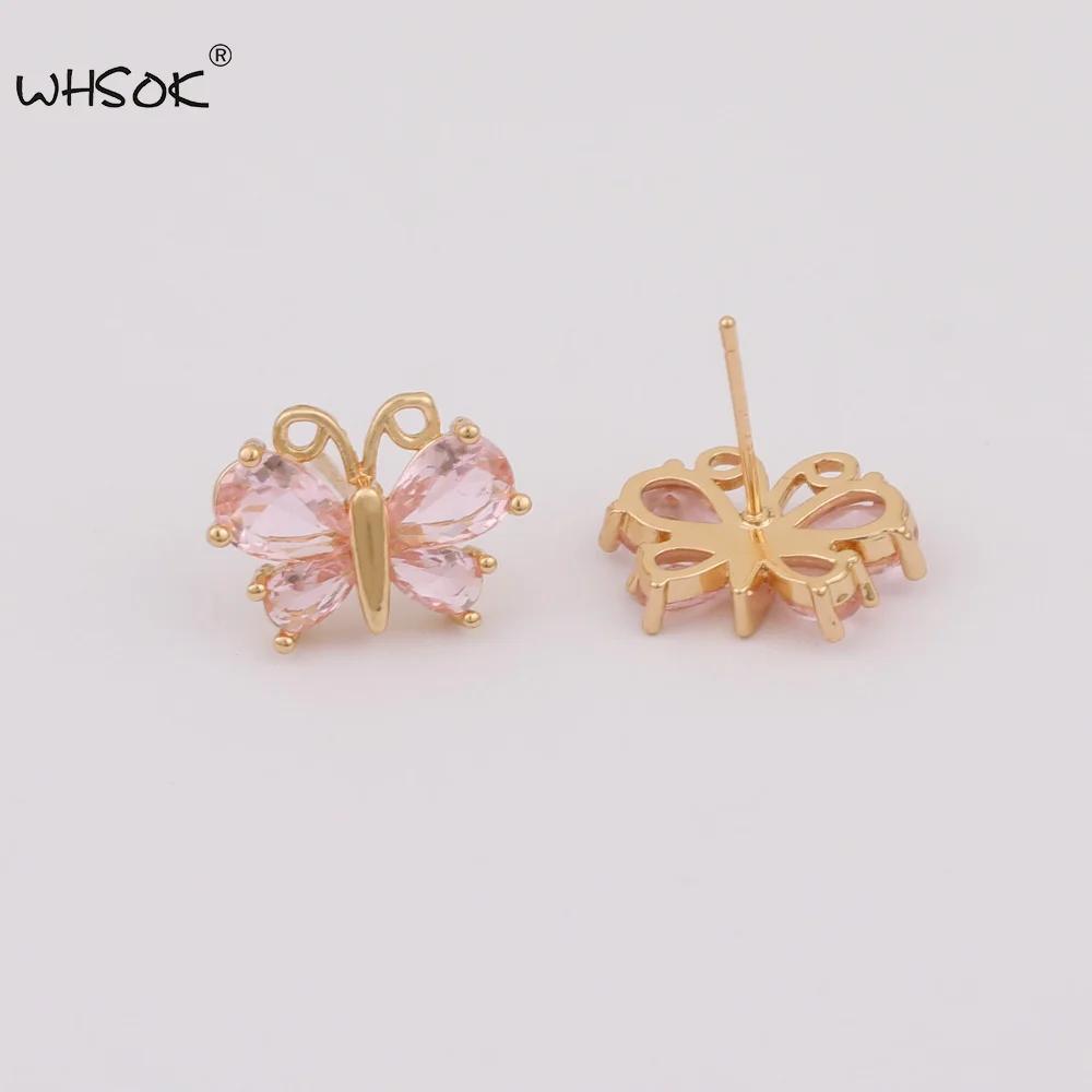 WHSOK 40Pcs 11*16MM Jewelry Accessories/Earring Findings/Colored/DIY Making/Butterfly Shape/Hand Made/Crystal Earrings Stud