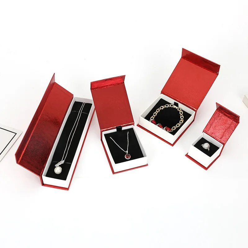 Красная Магнитная шкатулка для украшений на свадьбу юбилей вечерние кольца