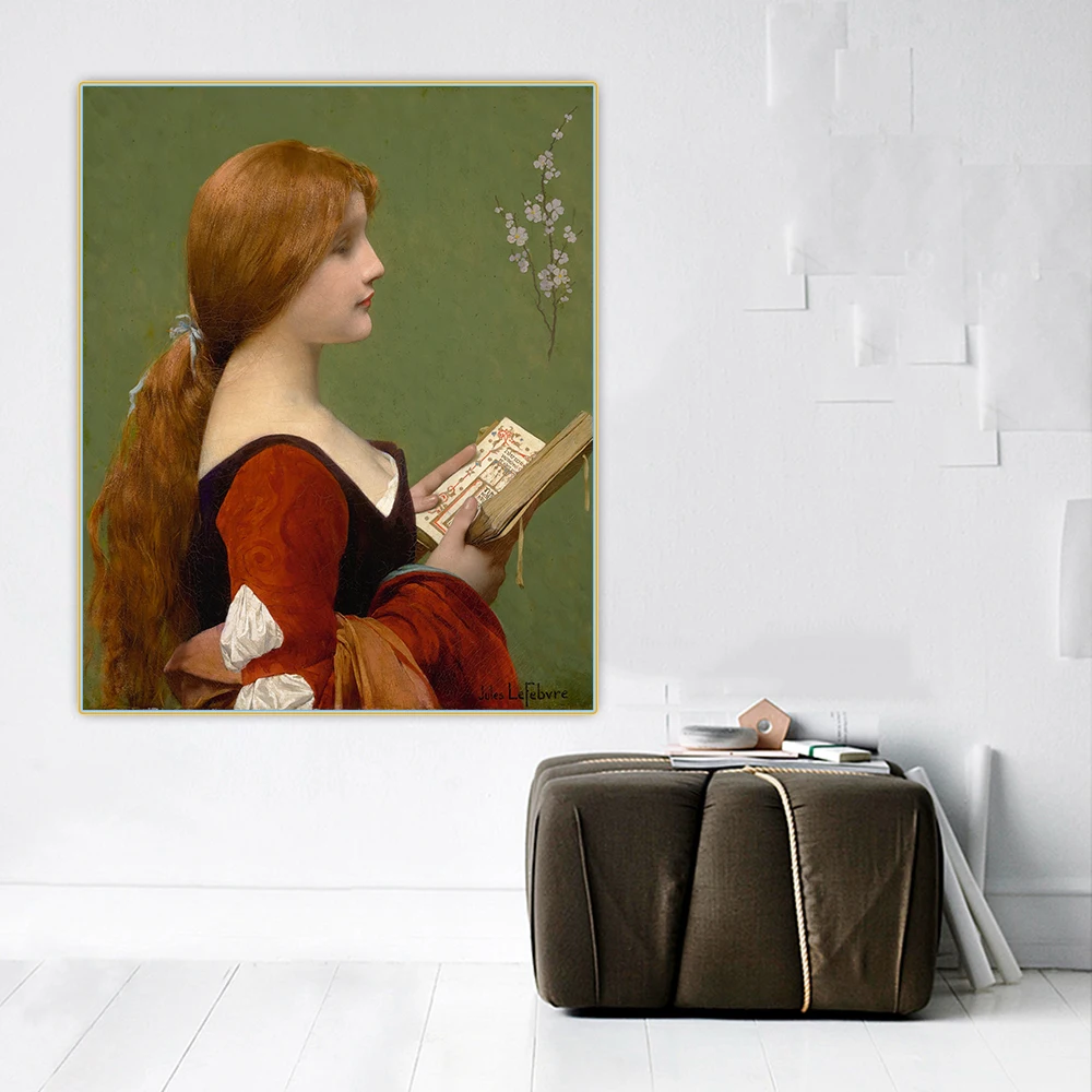 

Jules Joseph Lefebvre《Jeanne La Rousse》Canvas Oil Painting Artwork Aesthetic Poster Picture Wall Hanging Decor Home Decoration