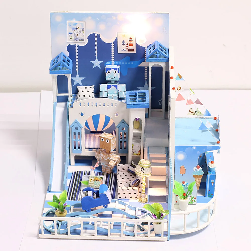 

Wooden Doll Houses DIY Childlike Wish Miniature Furniture Kit Toys for Kids