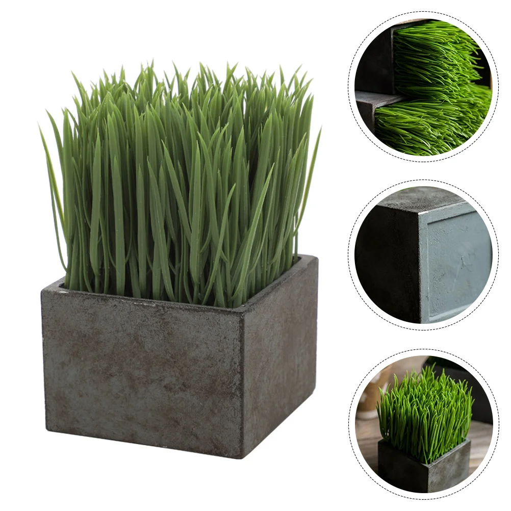 

Green Grass Pot Simulation Bonsai Small Potted Artificial Flower Plant Decoration Home Accessories Photography Ornaments Bonsai