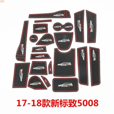 

Для Peugeot 5008 2017-2019 дверной прорезь коврик водный подлокотник ящик для хранения коврик Украшение стайлинга автомобилей