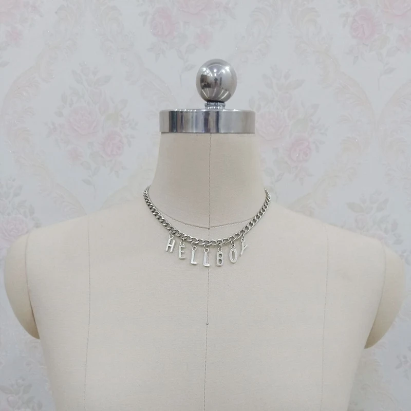 Оригинальное ожерелье-чокер в стиле хип-хоп с надписью &quotХеллбой&quot для женщин