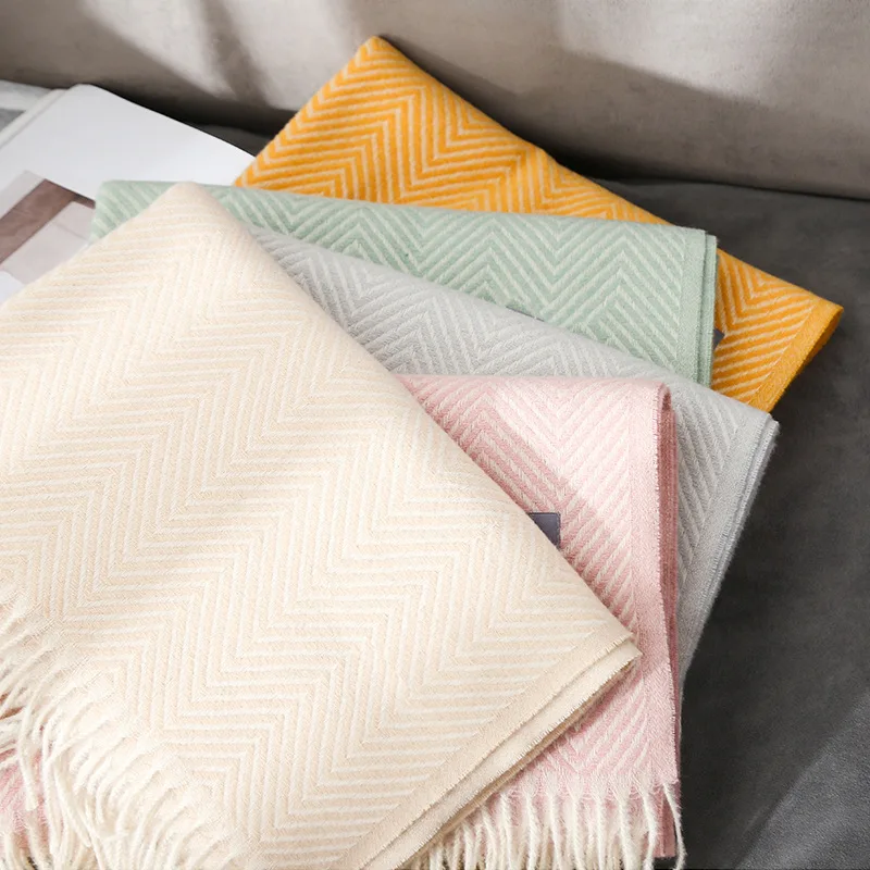 

Artificial Cashmere Female Scarves Striped Pashmina Cashmere Blend Kerchief Mujer Bufanda Imitation Cashmere Shawls Foulard