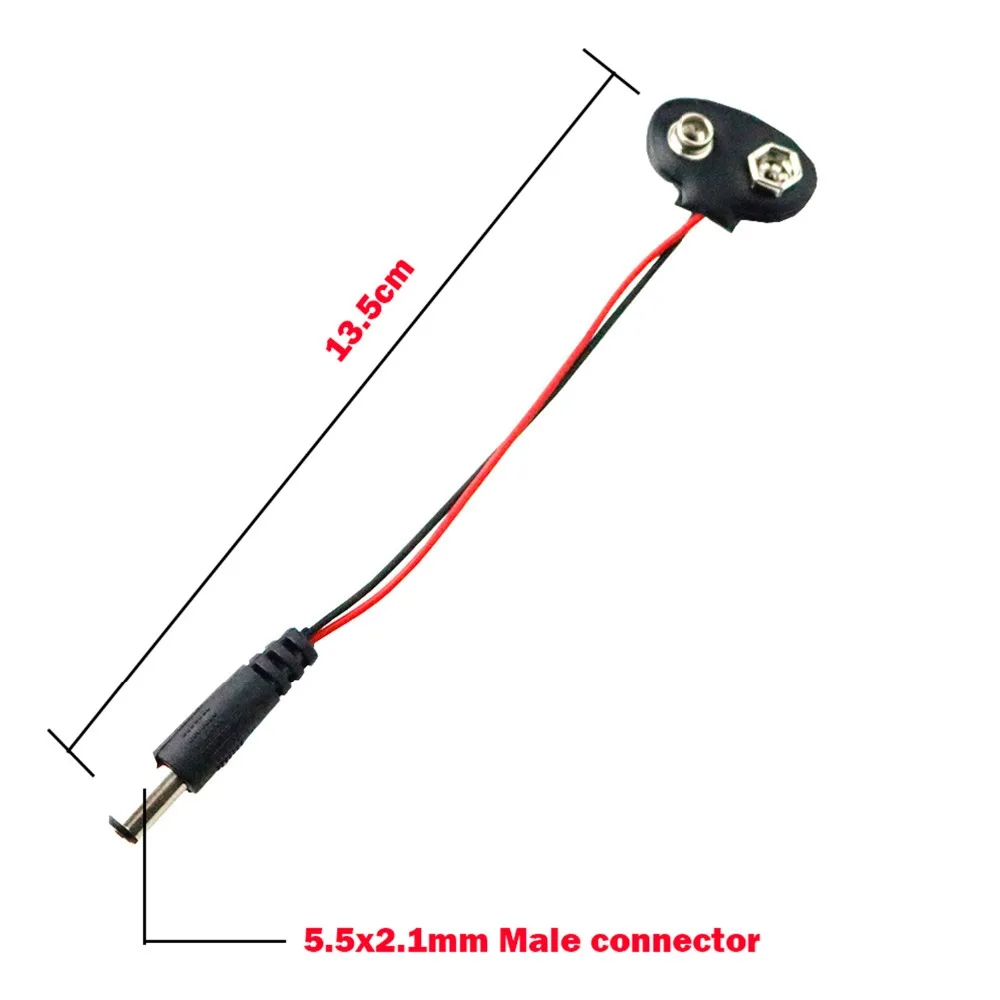 6 шт. аккумуляторный кабель питания с защелкой экспериментальный провод к 9 В