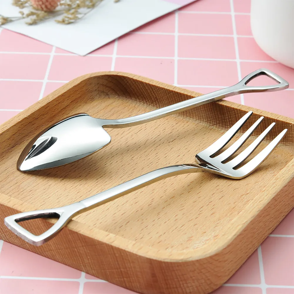 

Creative Wrench Shape Tea Fork Stainless Steel Dinner Spoon Coffee Cutlery Set Tableware Family Camping Kitchen Accessories