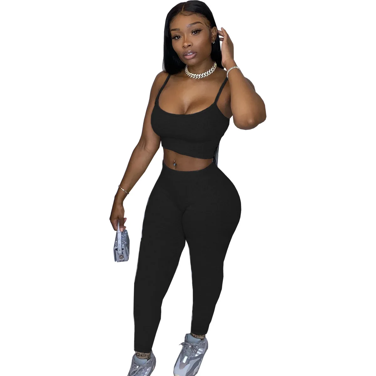 

Женские повседневные спортивные комплекты, спортивные костюмы с низким вырезом, тренировочный спортивный короткий топ без рукавов и спорт...