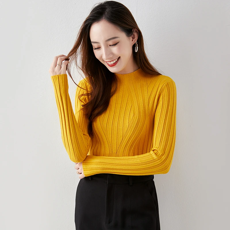 

2020 Autumn Winter Sweater Women New Casual Slim Turtleneck Bottoming Clothes Tops Female Korean Long Sleeve Pullover Sweater