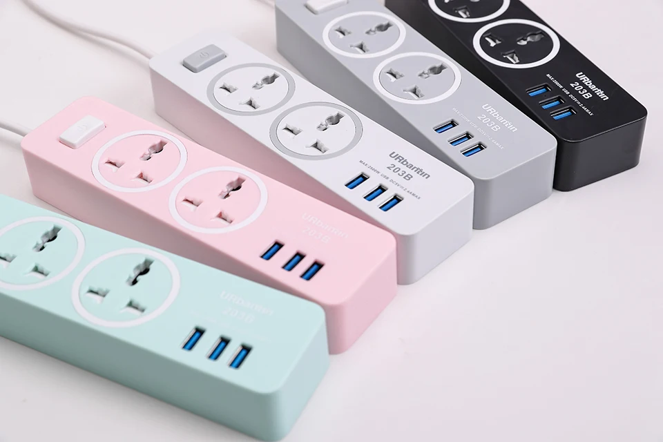 Urbantin 2AC& 3 USB общий переключатель сетевой шнур USB розетка Смарт гнездо для шнура удлинителя Универсальная Розетка с вилкой Великобритании