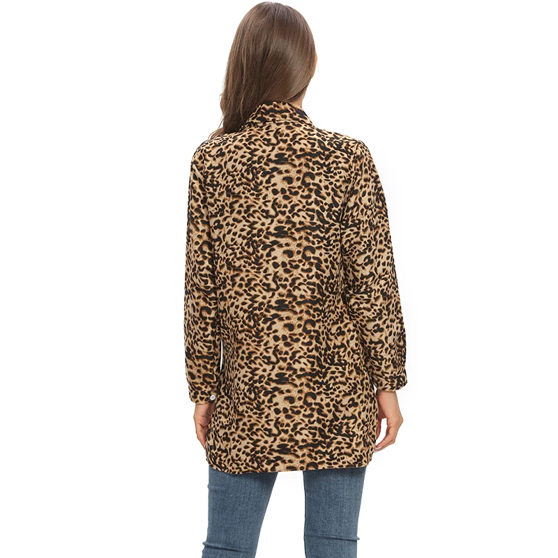 Vangull Spring New Leopard print Women shirt Soft Breathable Loose Large size Long sleeve Mid-length tops Fashion Special Simple | Женская
