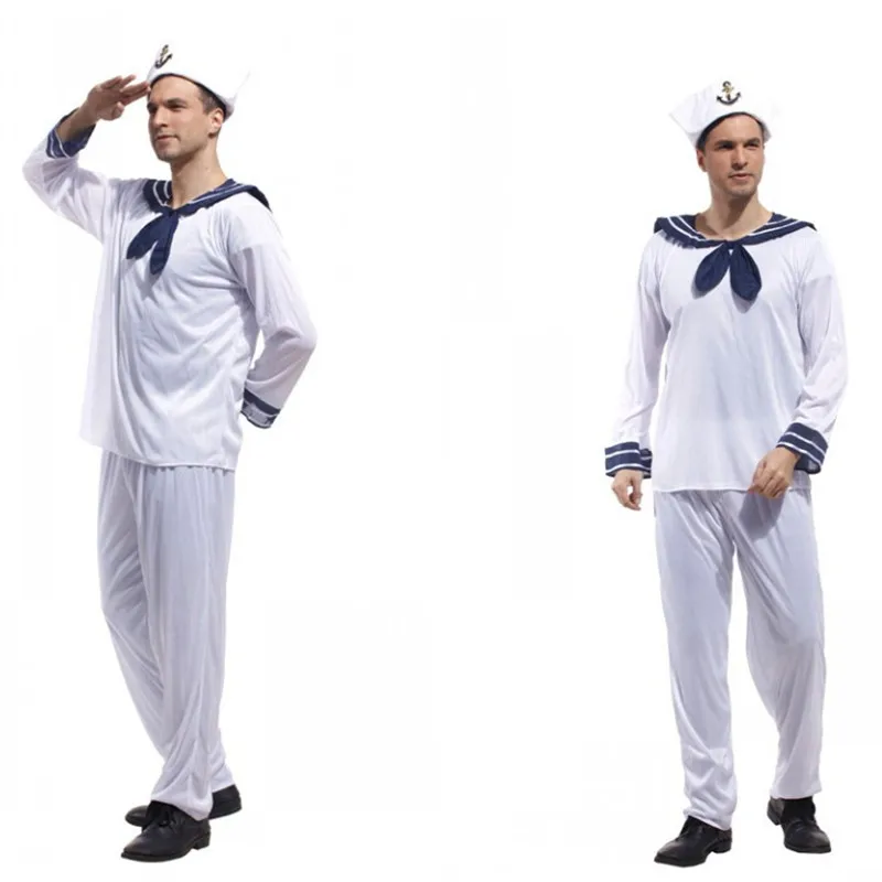 Костюм униформы белого человека на Хэллоуин морской тематики косплей для