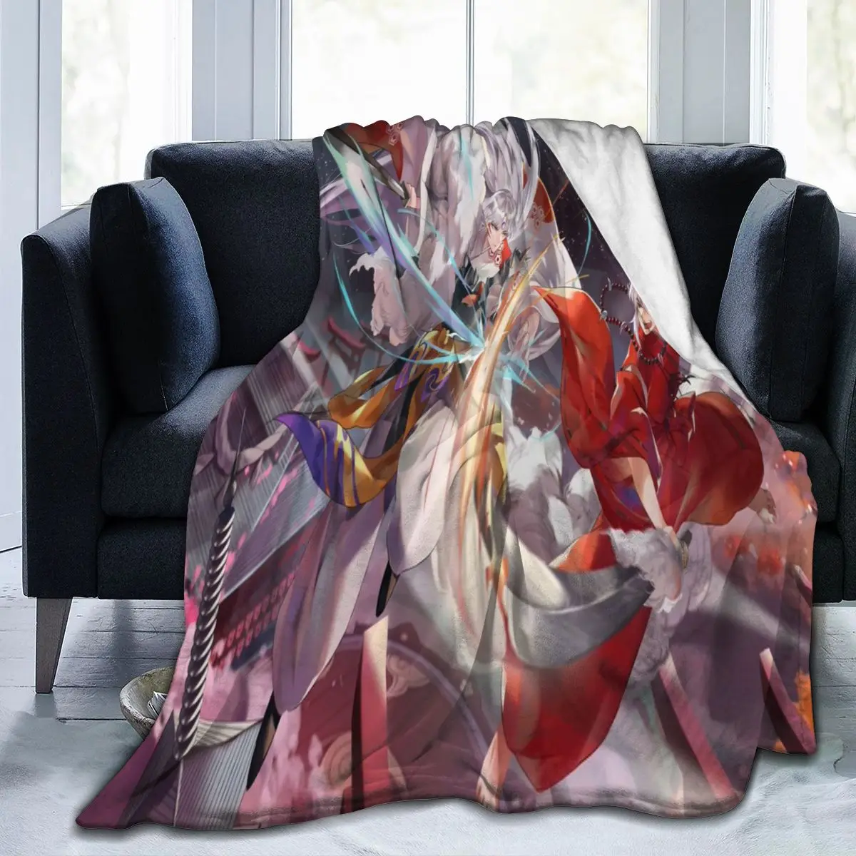 

Animation shashengwan, 3D blanket, personalized printing, soft coral velvet blanket, mechanical washing flannel blanket