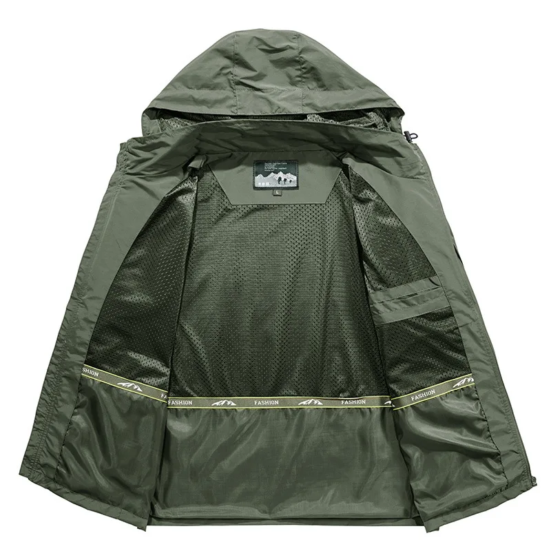 

Spring and Autumn Men's Hoodie Hooded Jacket Casual Street Windbreaker Bomber Jacket Warm Hooded Waterproof Jacket