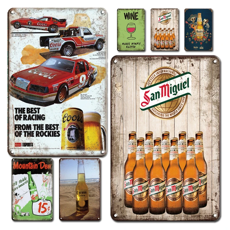 

Винтажный пивной оловянный постер, вывеска, потертая шикарная металлическая пластина, знаки, ретро задний двор, бар, мужская пещера, домашнее настенное украшение, таблички