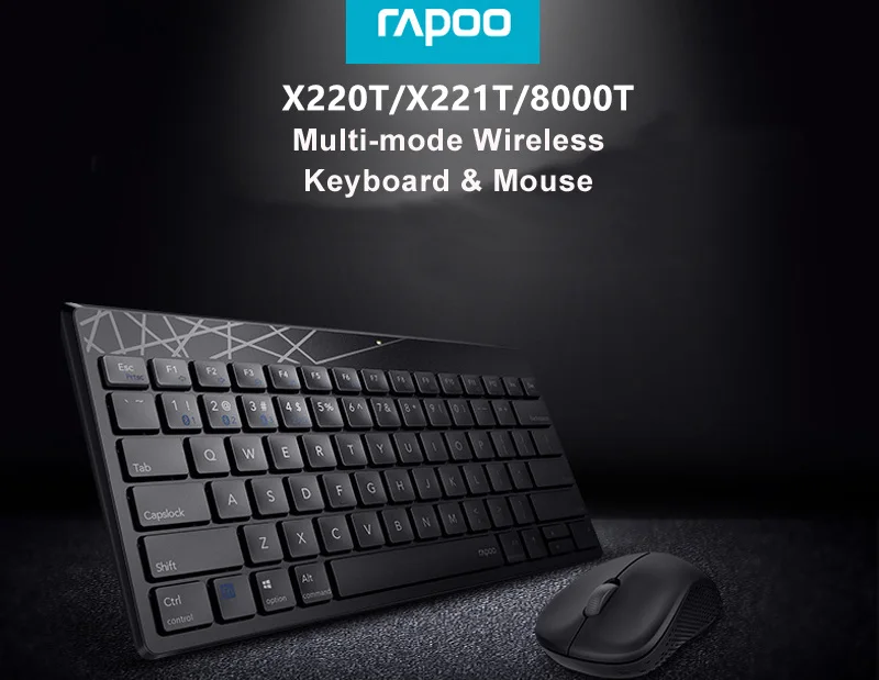 Rapoo 8000M многомодовая Бесшумная Беспроводная клавиатура мышь комбо Bluetooth 3,0& 4,0 RF 2,4G переключение между 3 устройствами
