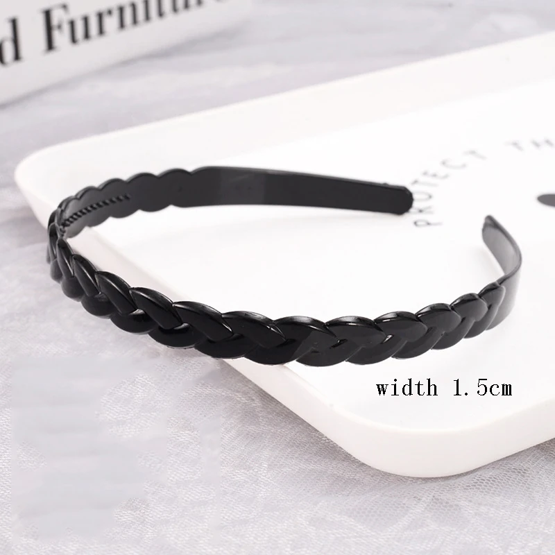 

1pc Fashion wave Mens Women Unisex Plastic resin Black Wavy Hair Head Hoop Band Sport Headband hair accessories Headdress