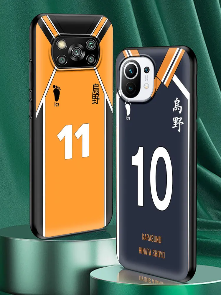 

Phone Case For Xiaomi Mi Poco M3 X3 NFC Haikyuu Hinata Attacks Jersey Smartphone Black Bumper for XIAOMI Pocophone f1 TPU Shell