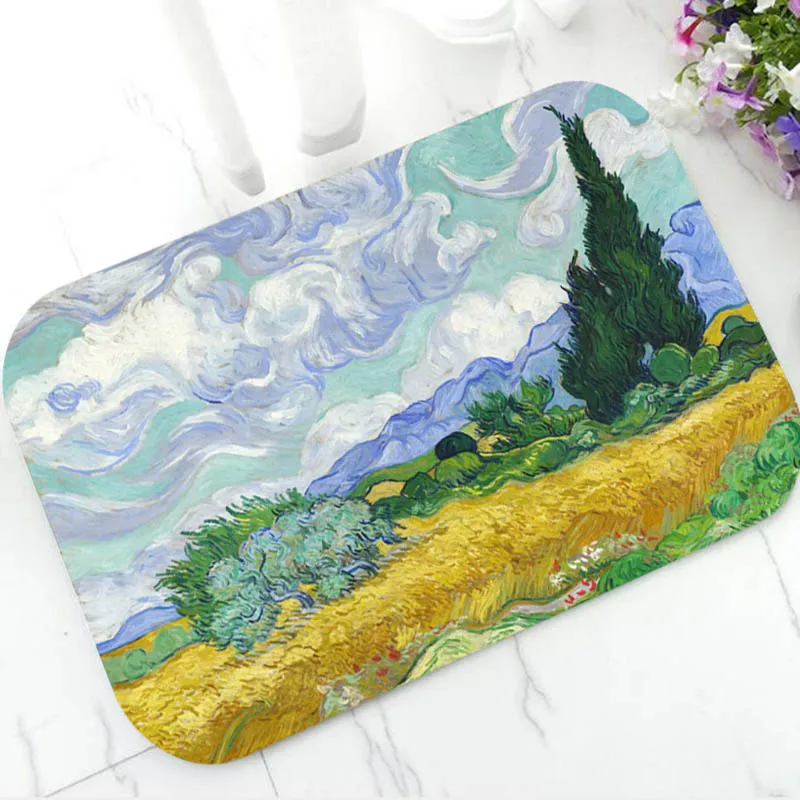 Shabby Chic Almond Blossom Kitchen Living Room Rug Carpet Vintage Branches Van Gogh Floor Entry Door Bath Mat Doormat Home Decor | Дом и сад