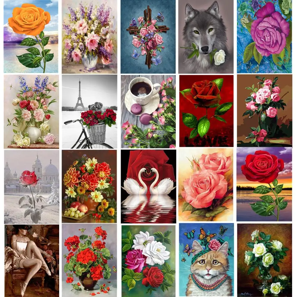 Картина маслом по номерам на холсте Love Rose|Картины номерам| |