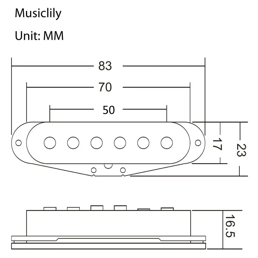 Musiclily Pro 50 мм Alnico 5 шахматный одной катушки Пикап для Страт Стиль гитары шеи