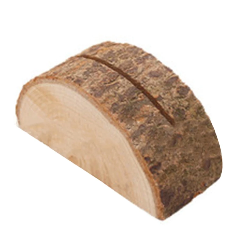 

G92E Rustic Wood Place Card Holder Table Number Stand Name Cards Photo Clip for Wedding Party Sign Food Cards Label