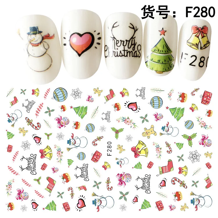 Cross-border nail stickers for the new Christmas Santa Claus decals rubber straps stereoscopic 3 d | Красота и здоровье
