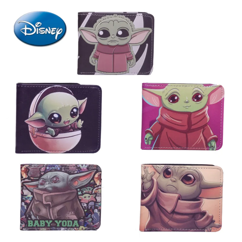 

Disney Star Wars Yoda Cartoon Men's and Women's Long Wallet Fashion Clutch Bag Multi-Card Slot Short Wallet Card Bag Coin Purse