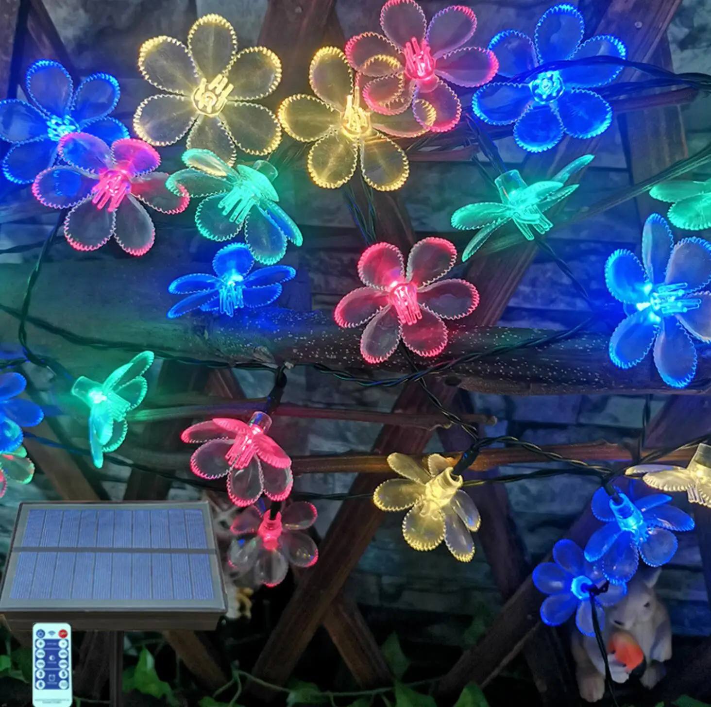 

Outdoor waterproof flower lamp string rose colored lamp courtyard garden decorative lamp
