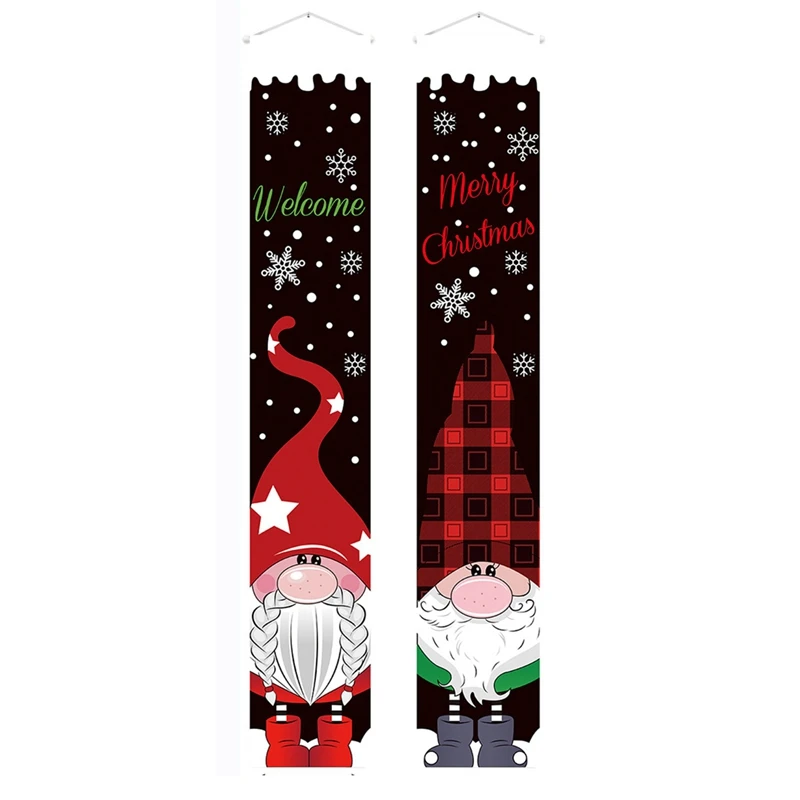 

Christmas Porch Decoration Xmas Gnome Porch Signs Welcome Banners Holiday Door Decoration For Christmas Party Decor