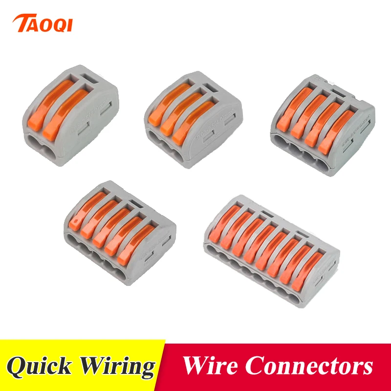 

10/30/50/100pcs Universal Cable wire Connectors 222 Fast Home Terminal Block 2-8 Pin Compact wire Connection push in Wiring
