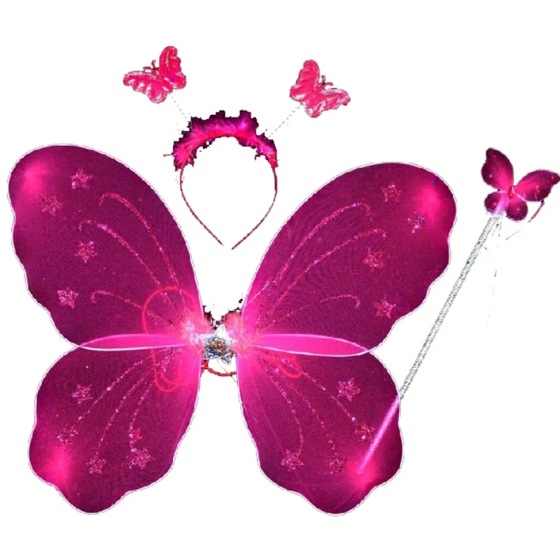 Детский костюм принцессы с крыльями повязка на голову бабочкой для девочек